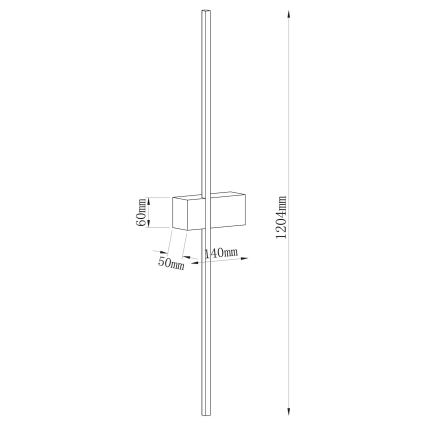Aplique de parede LED AISHA LED/20W/230V 4000K 120 cm dourado