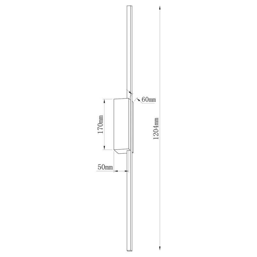 Aplique de parede LED AISHA LED/20W/230V 4000K 120 cm dourado