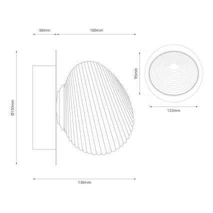 Aplique de Parede LED BOLLA LED/3W/230V dourado/bege fumê