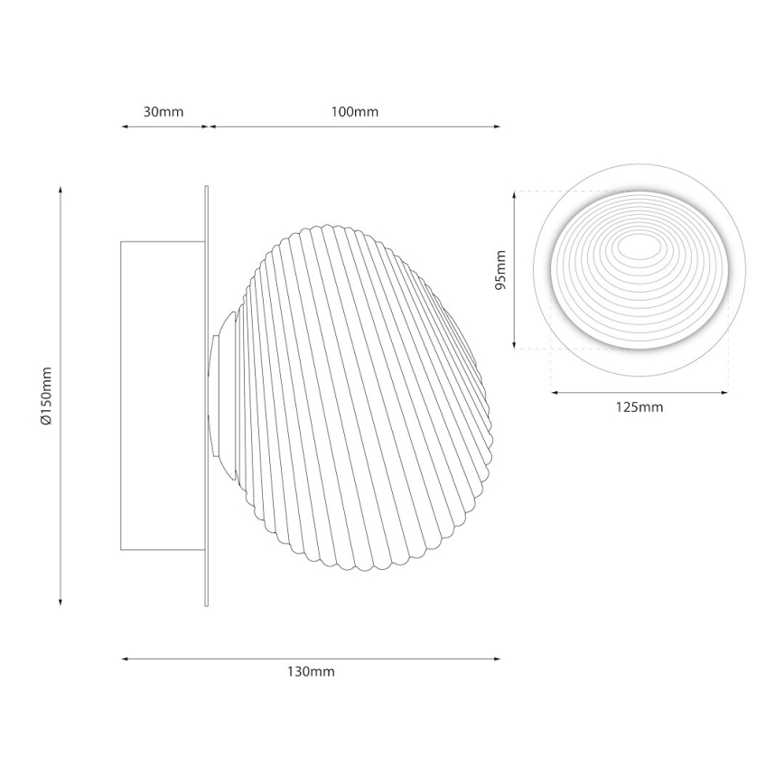 Aplique de Parede LED BOLLA LED/3W/230V dourado/bege fumê