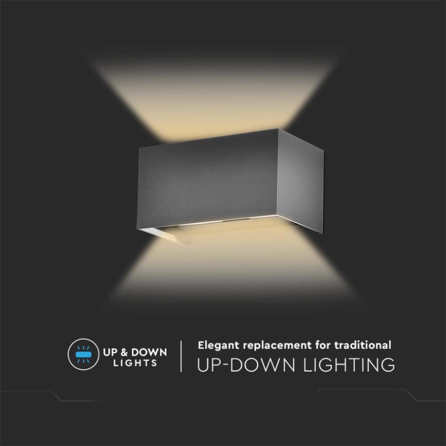 Aplique de parede LED de exterior/24W/230V 3000K IP65 antracite
