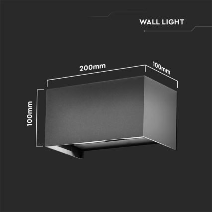 Aplique de parede LED de exterior/24W/230V 3000K IP65 antracite