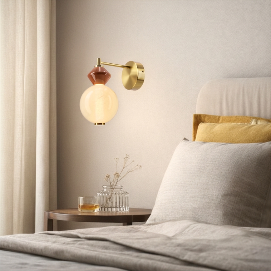 Aplique de parede LED FLORES LED/7W/230V dourado/castanho