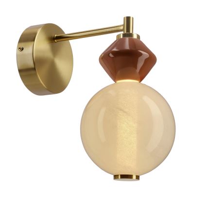Aplique de parede LED FLORES LED/7W/230V dourado/castanho