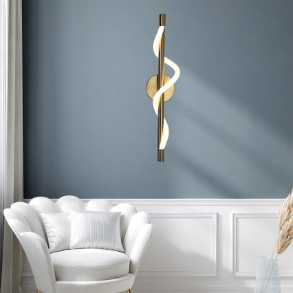 Aplique de parede LED MELECA LED/12W/230V 3000/4000/6000K dourado
