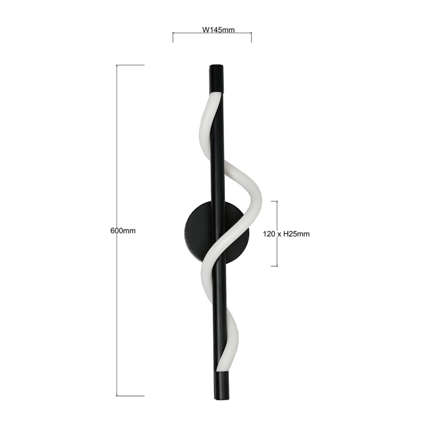 Aplique de parede LED MELECA LED/12W/230V 3000/4000/6000K preto