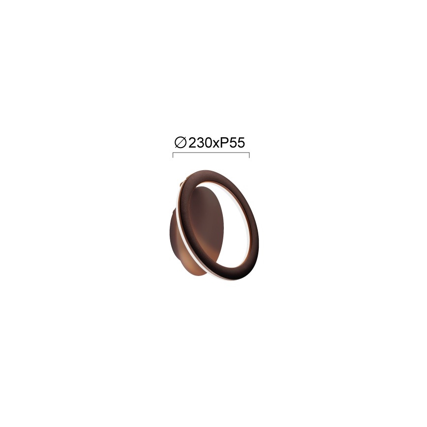 Aplique de parede LED PALERMO LED/16W/230V castanho