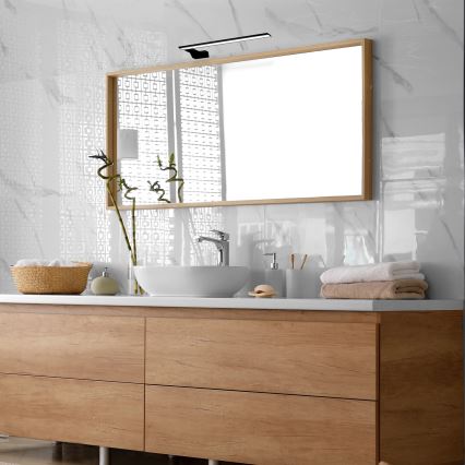 Aplique de parede LED para casa de banho SHINE LED/11W/230V 45 cm IP44 preto