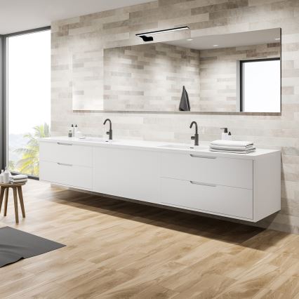 Aplique de parede LED para casa de banho SHINE LED/11W/230V 45 cm IP44 preto