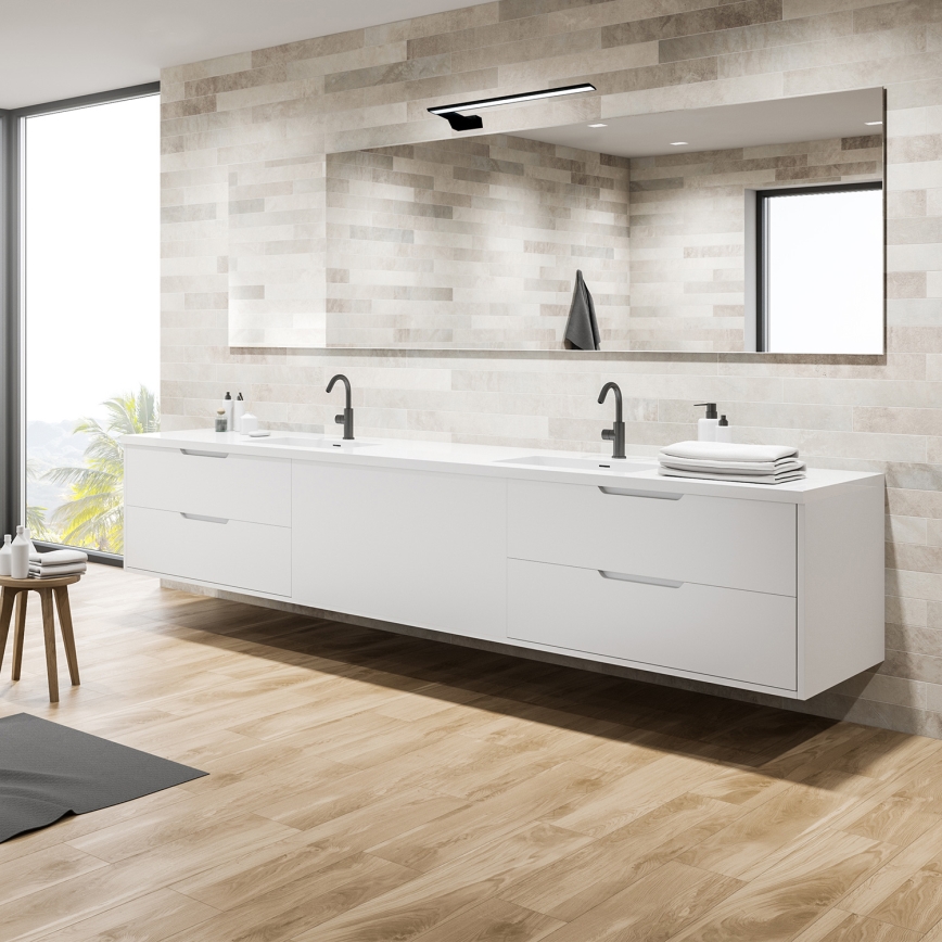 Aplique de parede LED para casa de banho SHINE LED/11W/230V 45 cm IP44 preto