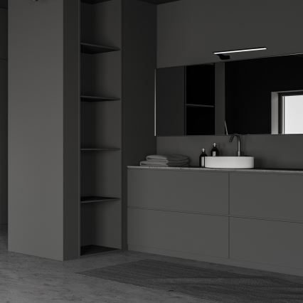 Aplique de parede LED para casa de banho SHINE LED/11W/230V 45 cm IP44 preto