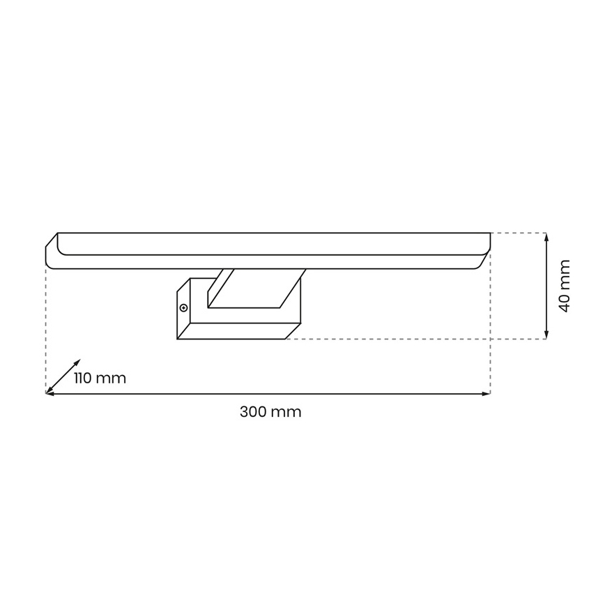 Aplique de parede LED para casa de banho SHINE LED/7W/230V 30 cm IP44 cromado brilhante