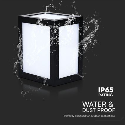 Aplique de parede LED para exterior 12W/230V 6400K IP65 preto