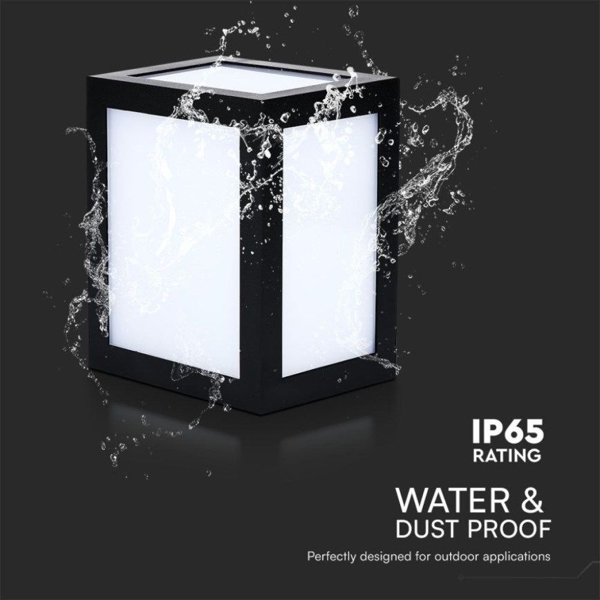 Aplique de parede LED para exterior 12W/230V 6400K IP65 preto