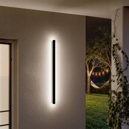 Aplique de parede LED para exterior 30W/230V 100 cm IP65 preto