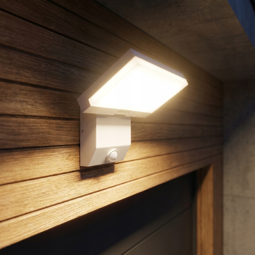 Aplique de parede exterior com sensor de movimento, LED/18W/230V, IP44, branco