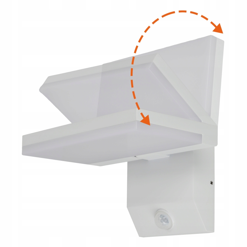 Aplique de parede exterior com sensor de movimento, LED/18W/230V, IP44, branco