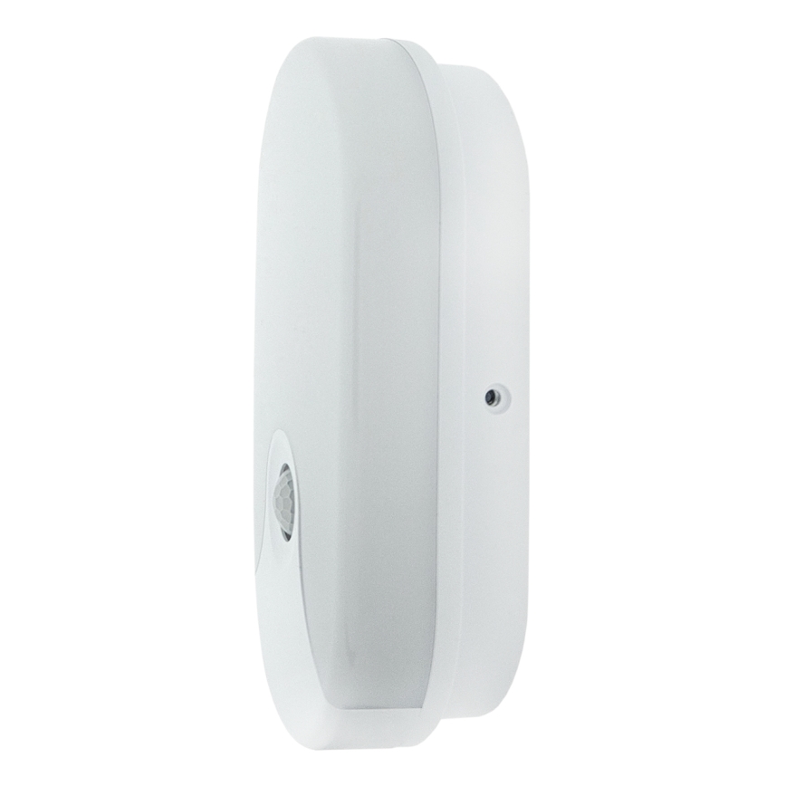 Aplique de parede LED para exterior com sensor de movimento, 18W, 230V, IP44, branco