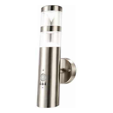 Aplique de parede LED para exterior com sensor de movimento 1xGU10/5W/230V IP44 cromo fosco