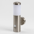 Aplique de parede LED para exterior com sensor de movimento 1xGU10/5W/230V IP44 cromo mate