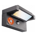 Aplique de parede LED para exterior com sensor de movimento e crepúsculo LED/25W/230V 3000/4000/6500K IP54 preto