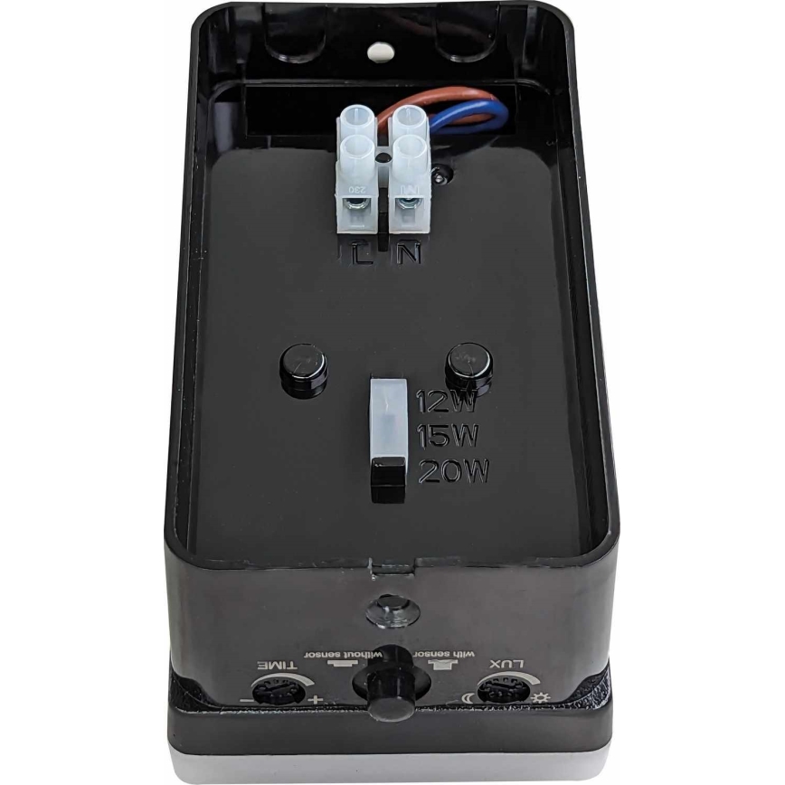 Aplique de parede LED dimerizável para exterior com sensor de movimento e de crepúsculo LED/12/15/20W/230V IP65 preto