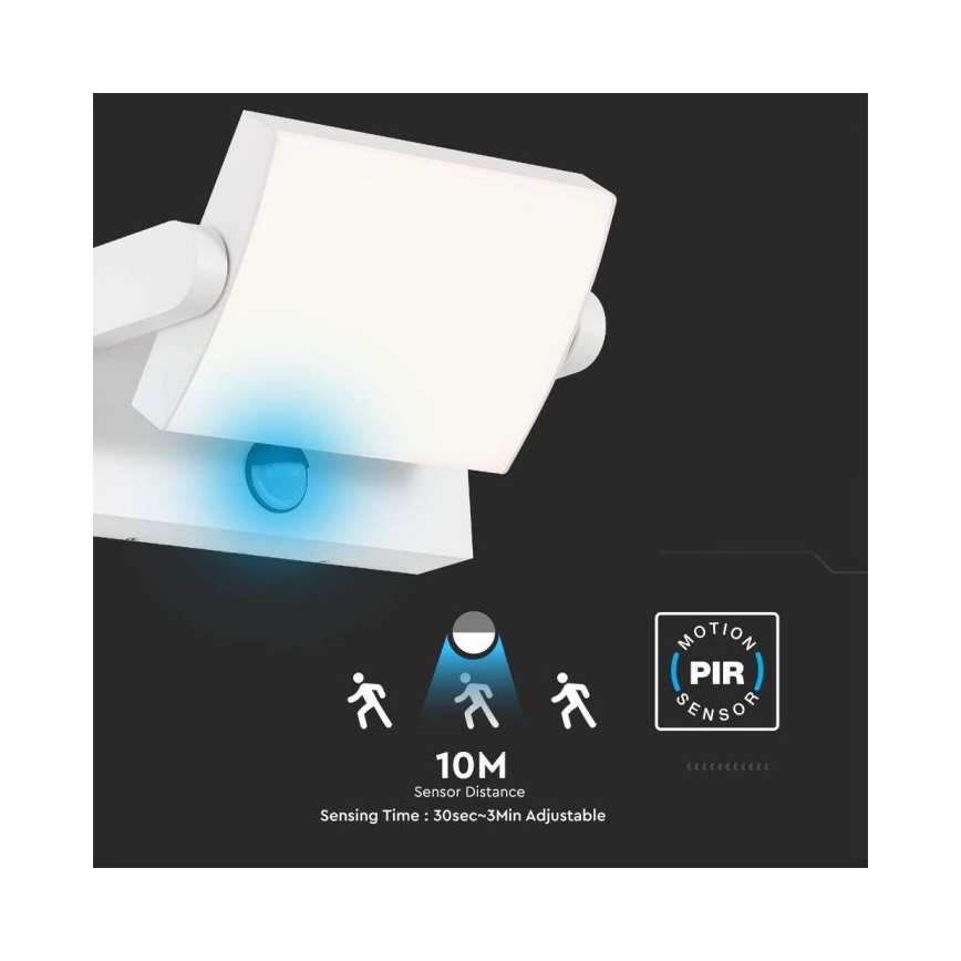 Aplique de parede LED para exterior com sensor LED/17W/230V 4000K IP65 branco
