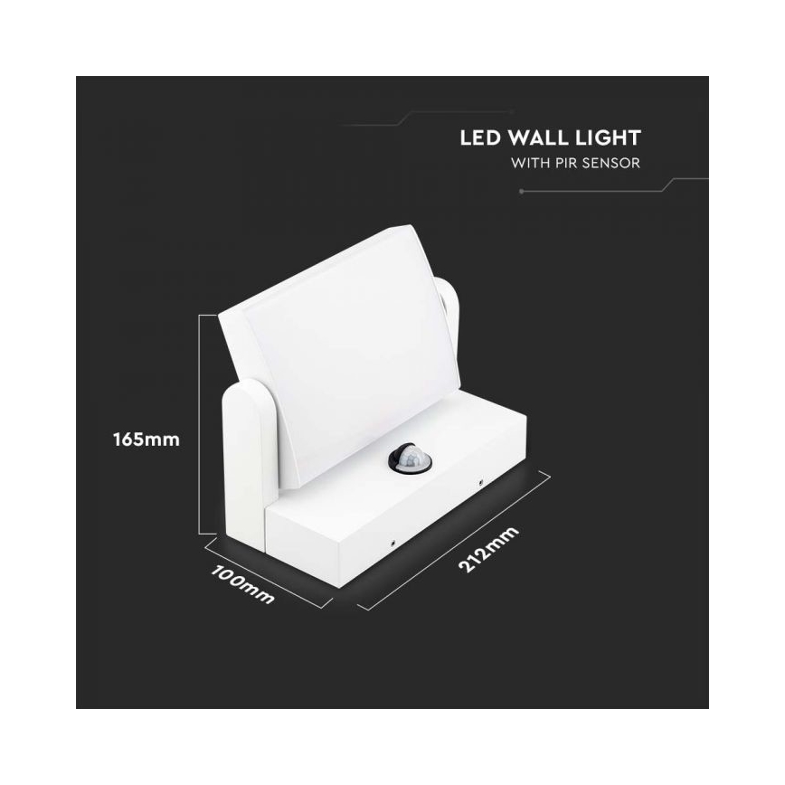 Aplique de parede LED para exterior com sensor LED/17W/230V 4000K IP65 branco