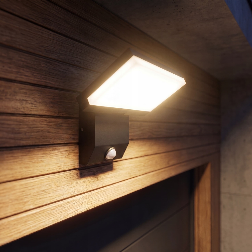 LED Aplique de parede exterior com sensor de movimento LED/18W/230V IP44 preto