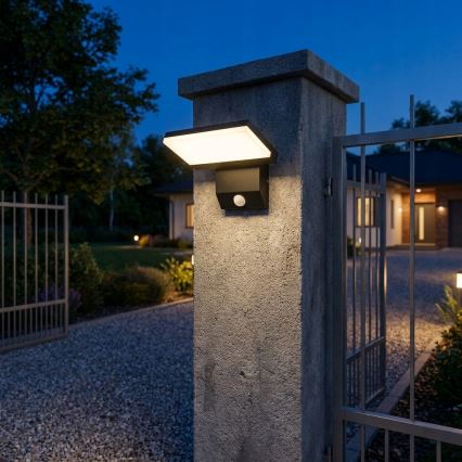 LED Aplique de parede exterior com sensor de movimento LED/18W/230V IP44 preto