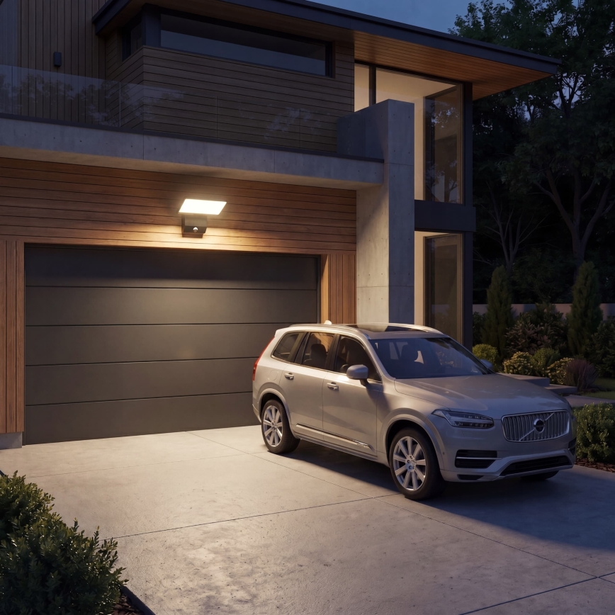 LED Aplique de parede exterior com sensor de movimento LED/18W/230V IP44 preto