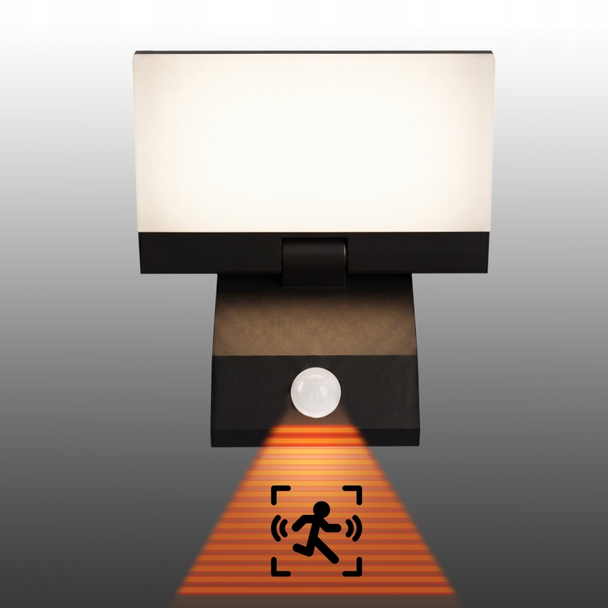 LED Aplique de parede exterior com sensor de movimento LED/18W/230V IP44 preto
