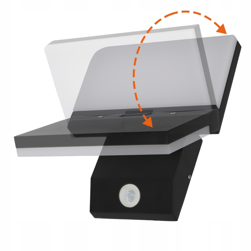 LED Aplique de parede exterior com sensor de movimento LED/18W/230V IP44 preto