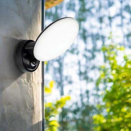 Aplique LED para exterior com sensor de movimento e de crepúsculo OLAF LED/10W/230V IP44 preto