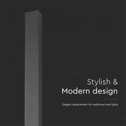 Aplique de parede LED para exterior LED/10W/230V 3000K IP65 51 cm antracite