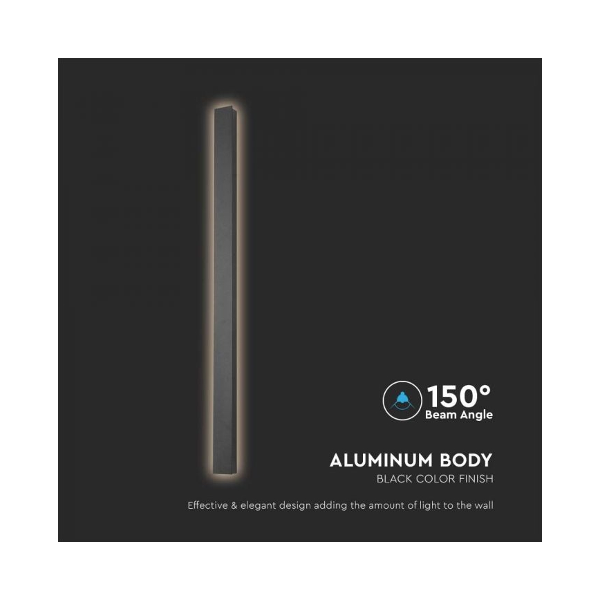 Aplique de parede LED para exterior LED/10W/230V 4000K IP65 51 cm preto