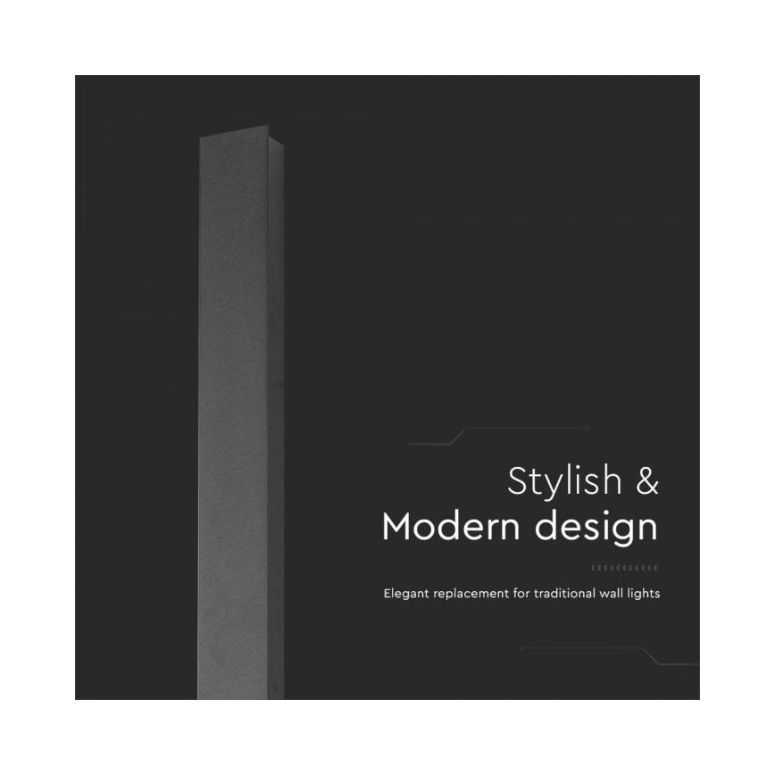 Aplique de parede LED para exterior LED/10W/230V 4000K IP65 51 cm preto