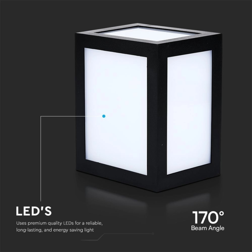 Aplique de parede LED para exterior LED/12W/230V 3000K IP65 preto