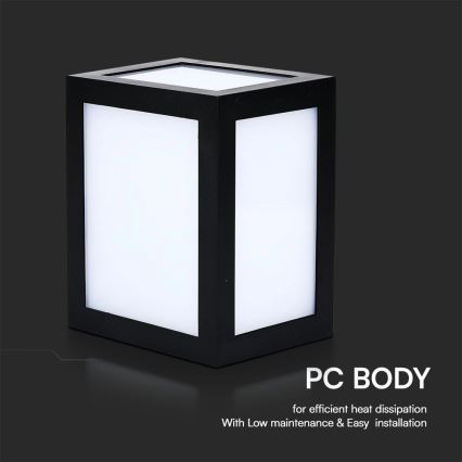 Aplique de parede LED para exterior LED/12W/230V 3000K IP65 preto