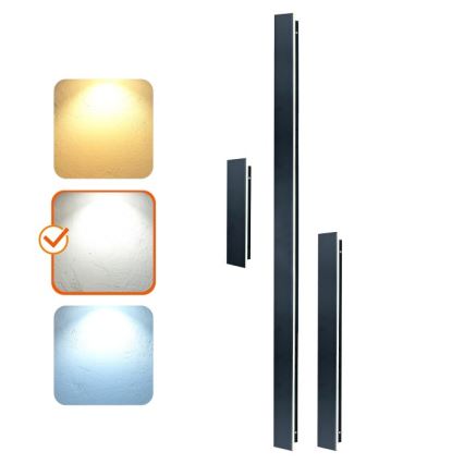 Aplique de parede LED para exterior MIRANA LED/12W/230V 4000K IP44 60 cm preto