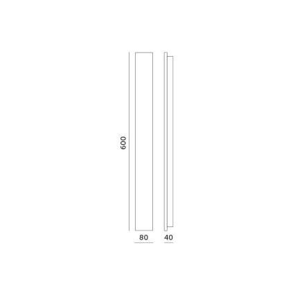 Aplique de parede LED para exterior MIRANA LED/12W/230V 4000K IP44 60 cm preto