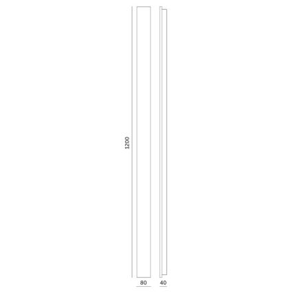 Aplique de parede LED para exterior MIRANA LED/25W/230V 4000K IP44 120 cm preto