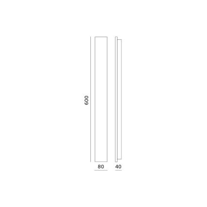 Aplique de parede LED para exterior MIRANA S 12W/230V 4000K IP44 60 cm preto