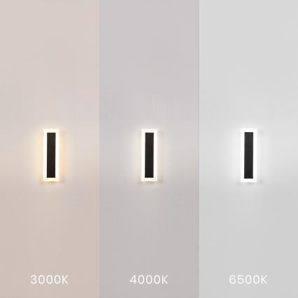 Aplique de parede LED para exterior WOW LED/10W/230V 3000/4000/6500K 30 cm IP54 preto