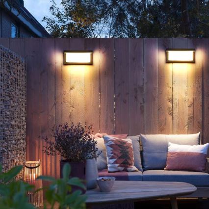 Aplique de parede exterior LED regulável NEELY 1xE27/6W/2300V 2700-6500K IP54 antracite