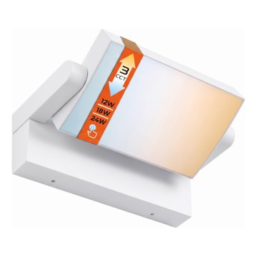 Aplique de parede LED regulável para exterior LED/12/18/24W/230V 3000/4000/6500K IP54 branco