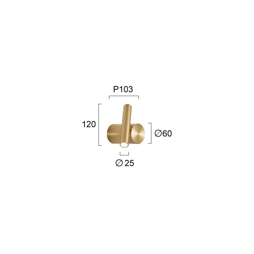 Aplique de parede LED regulável PLANET LED/4W/230V dourado