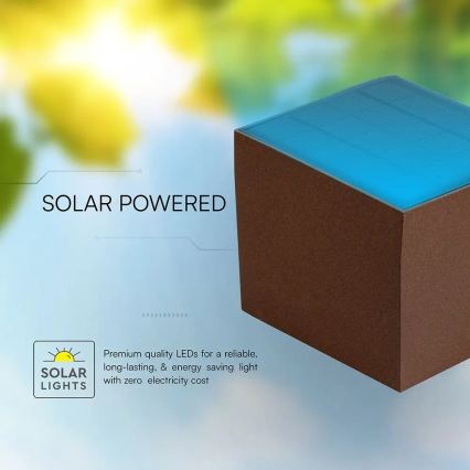 Aplique solar de parede com sensor LED, 9W, 3,7V, 3000/4000/5000K, IP65, 2600 mAh, castanho