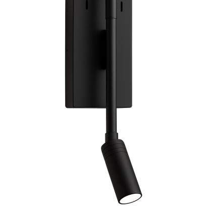 Aplique de parede LED TORCH LED/6W/230V + LED/3W preto