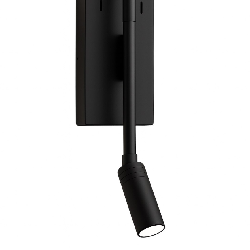 Aplique de parede LED TORCH LED/6W/230V + LED/3W preto